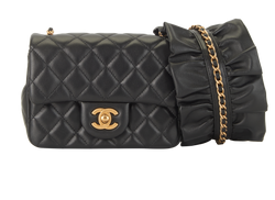 Mini square Classic Flap, Leather, Black, 30546740 (2020), AC/DB/B, 3*